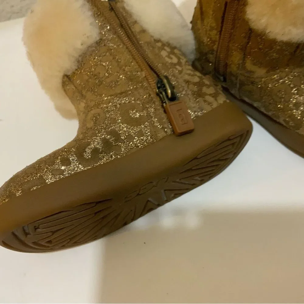 UGG Jorie II glitter leopard booties size 04/05